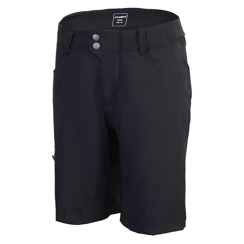 CHIBA Baggy Pants mit Innenhose Lady - Radhose Damen L schwarz, mit Sitzpolster