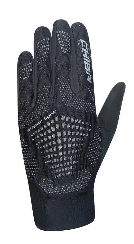 CHIBA Superlight - Radhandschuhe kurz, schwarz/schwarz, S, atmungsaktiv & leicht