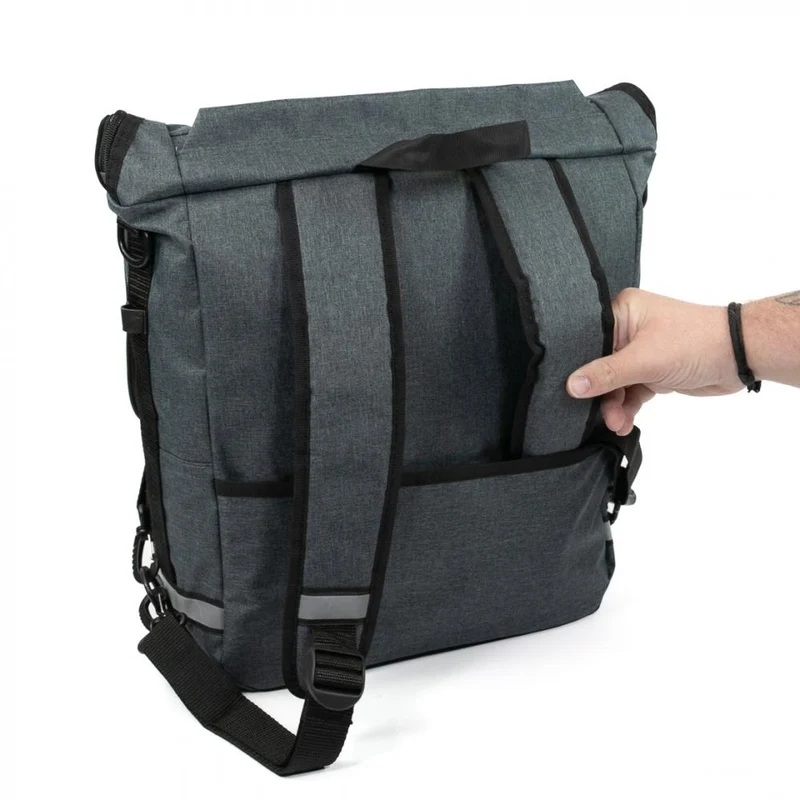 Haberland Sporty Fahrrad Rucksack / Gepäckträgertasche anthrazit - vielseitiger 2-in-1 Allrounder