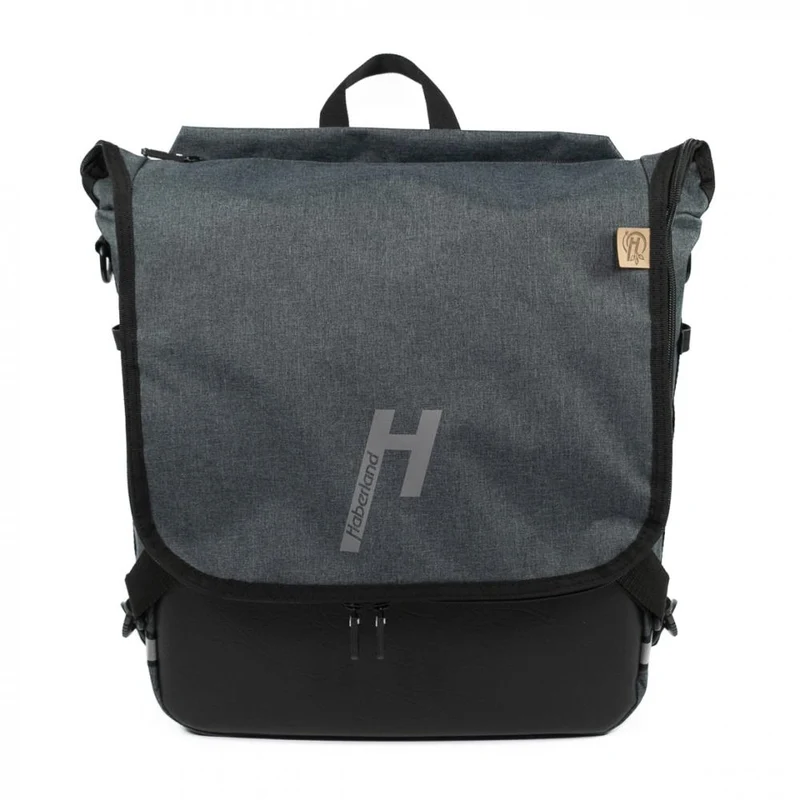Haberland Sporty Fahrrad Rucksack / Gepäckträgertasche anthrazit - vielseitiger 2-in-1 Allrounder