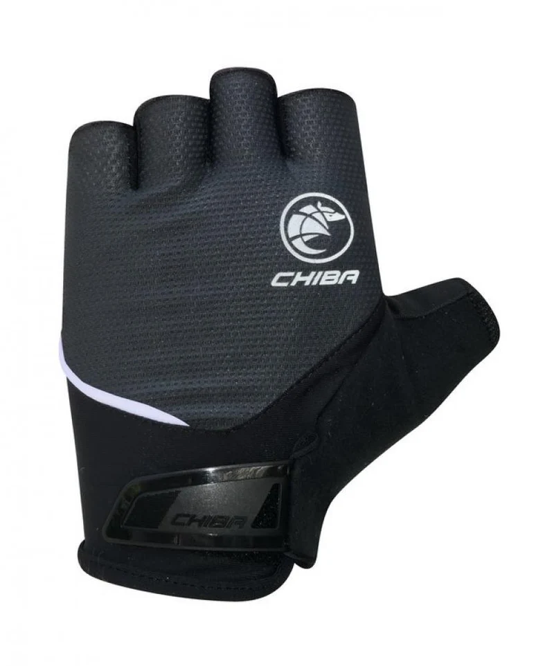 CHIBA Sport - Radhandschuhe kurz, dunkelgrau, Größe M, atmungsaktiv